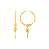 22K Gold Charming  Bali Earrings